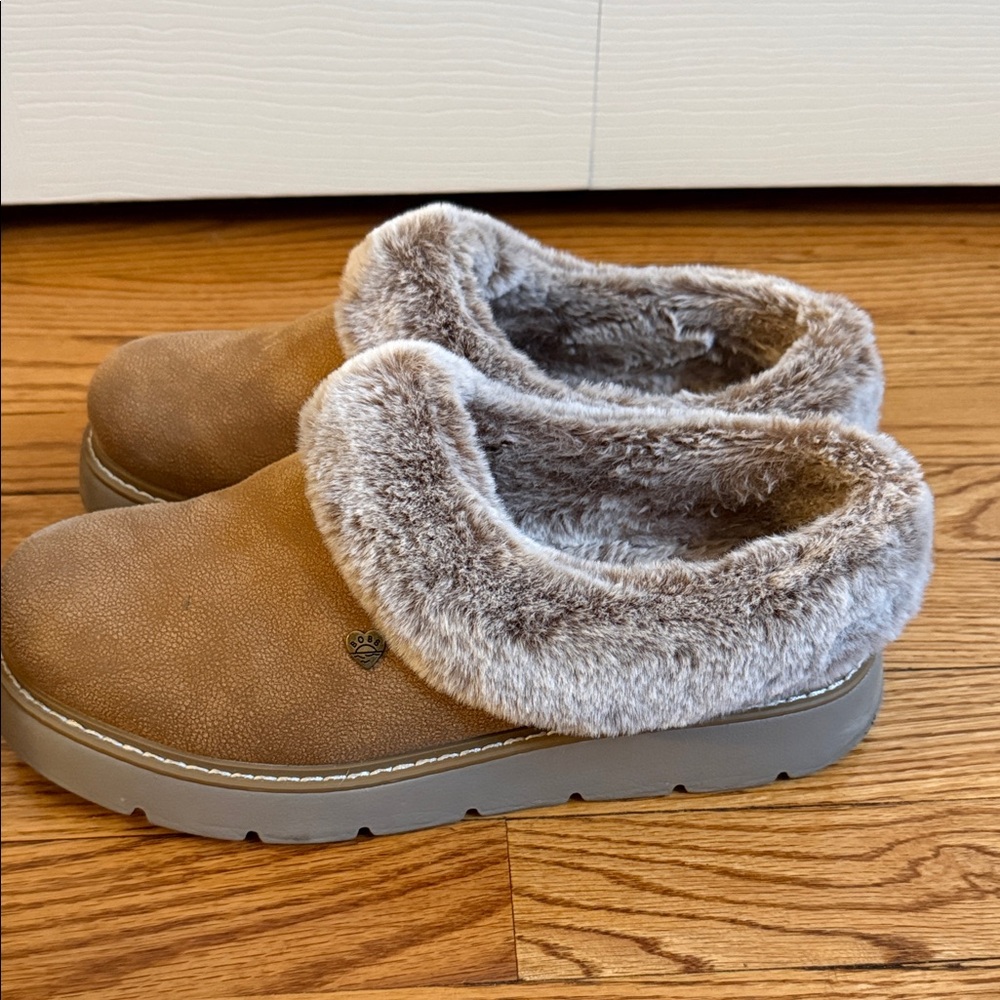 BOBS from Skechers Tan Faux Fur Lined Mules - Picture 2 of 6